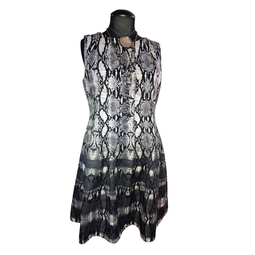 Vince Camuto Snake Print Sleeveless Dress With Pockets Size 14 Women's 58